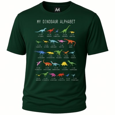 Types Of Dinosaurs Alphabet Dino Identification Cooling Performance Crew T-Shirt