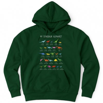 Types Of Dinosaurs Alphabet Dino Identification Hoodie