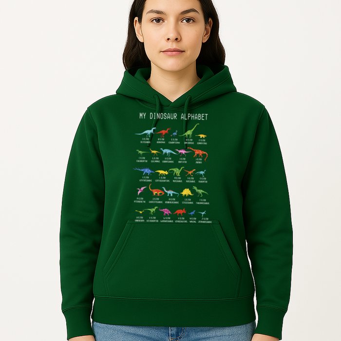 Types Of Dinosaurs Alphabet Dino Identification Hoodie