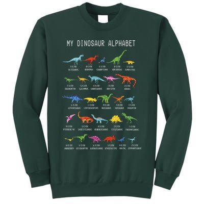 Types Of Dinosaurs Alphabet Dino Identification Sweatshirt