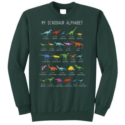 Types Of Dinosaurs Alphabet Dino Identification Sweatshirt