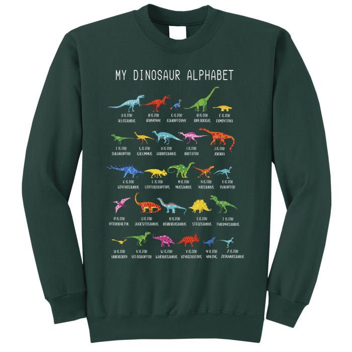 Types Of Dinosaurs Alphabet Dino Identification Sweatshirt