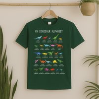 Types Of Dinosaurs Alphabet Dino Identification T-Shirt