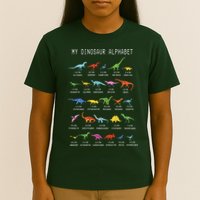 Types Of Dinosaurs Alphabet Dino Identification T-Shirt