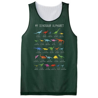 Types Of Dinosaurs Alphabet Dino Identification Mesh Reversible Basketball Jersey Tank