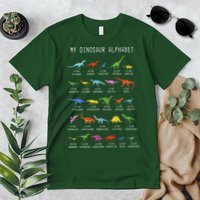 Types Of Dinosaurs Alphabet Dino Identification Premium T-Shirt