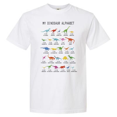 Types Of Dinosaurs Alphabet Dino Identification Garment-Dyed Heavyweight T-Shirt