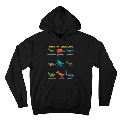 Types Of Dinosaur Dino And Kids Dino Pedia Great Gift Hoodie