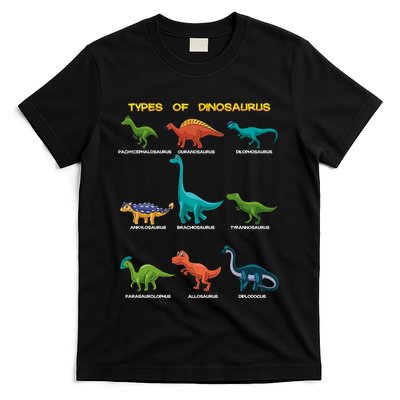 Types Of Dinosaur Dino And Kids Dino Pedia Great Gift T-Shirt