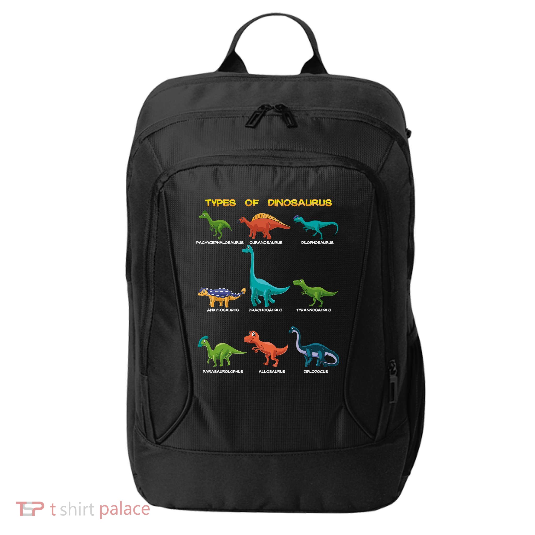 Types Of Dinosaur Dino And Kids Dino Pedia Great Gift City Backpack
