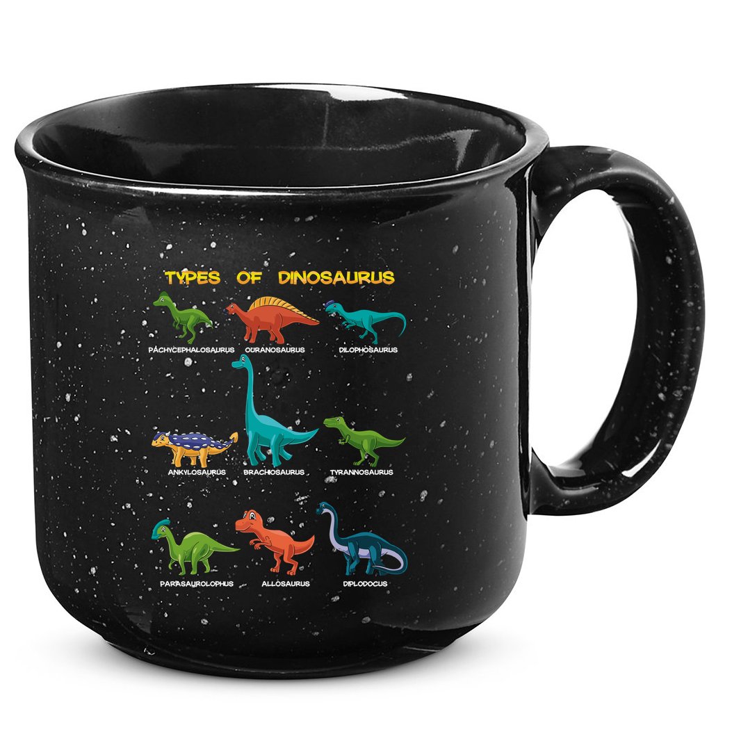 Types Of Dinosaur Dino And Kids Dino Pedia Great Gift 15oz Campfire Ceramic Mug