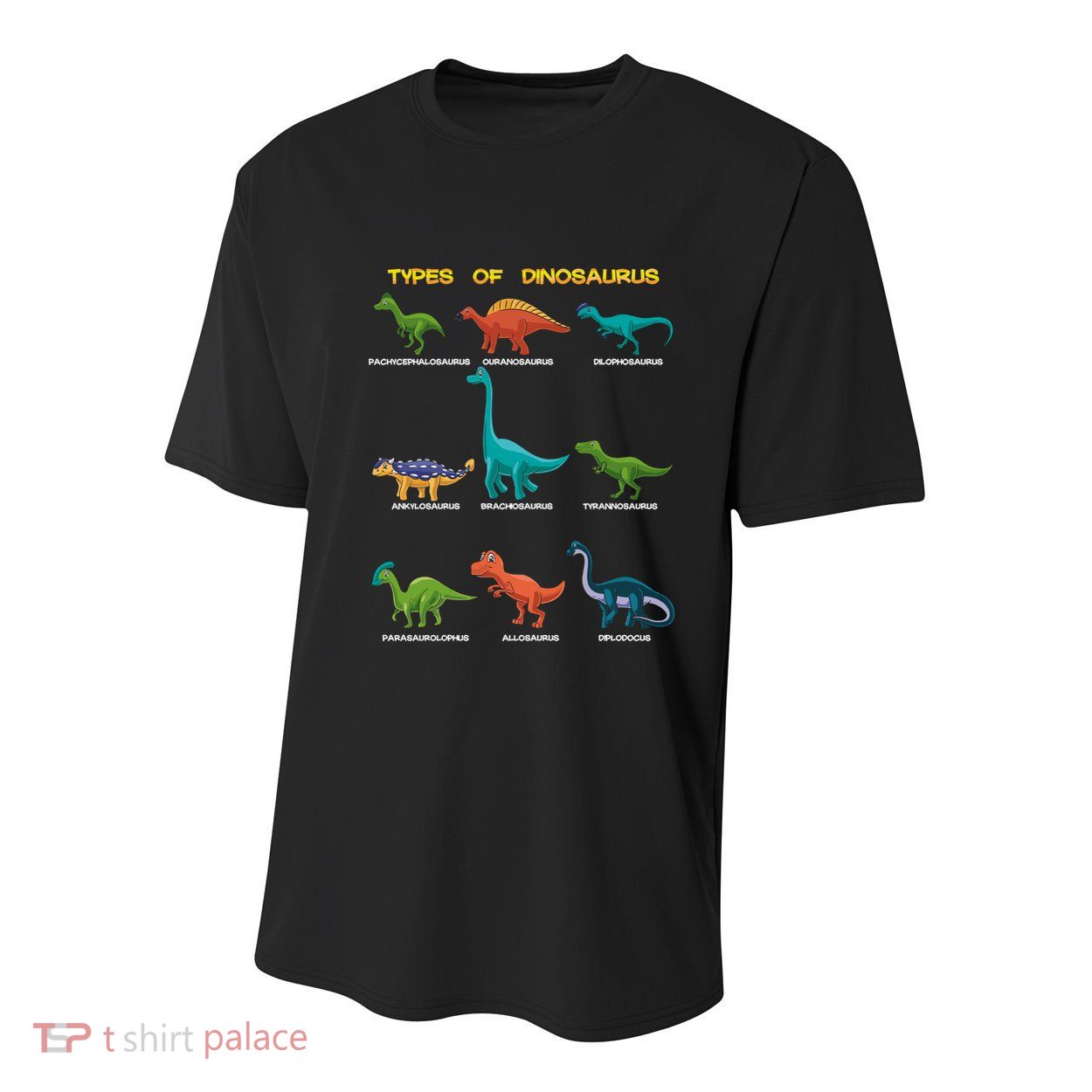 Types Of Dinosaur Dino And Kids Dino Pedia Great Gift Youth Performance Sprint T-Shirt