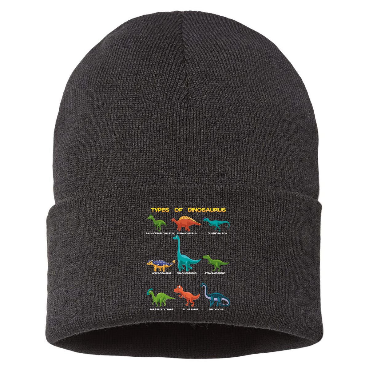 Types Of Dinosaur Dino And Kids Dino Pedia Great Gift Sustainable Knit Beanie