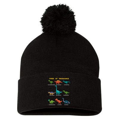 Types Of Dinosaur Dino And Kids Dino Pedia Great Gift Pom Pom 12in Knit Beanie