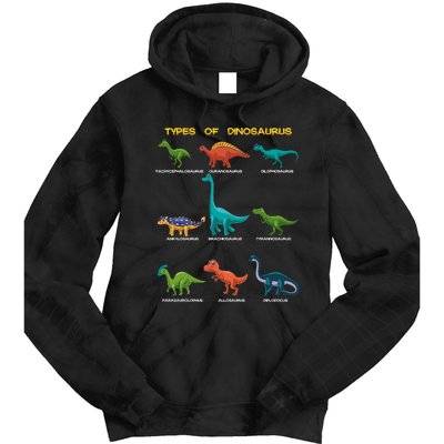 Types Of Dinosaur Dino And Kids Dino Pedia Great Gift Tie Dye Hoodie