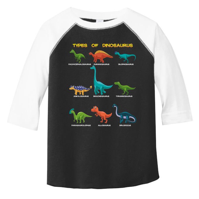 Types Of Dinosaur Dino And Kids Dino Pedia Great Gift Toddler Fine Jersey T-Shirt