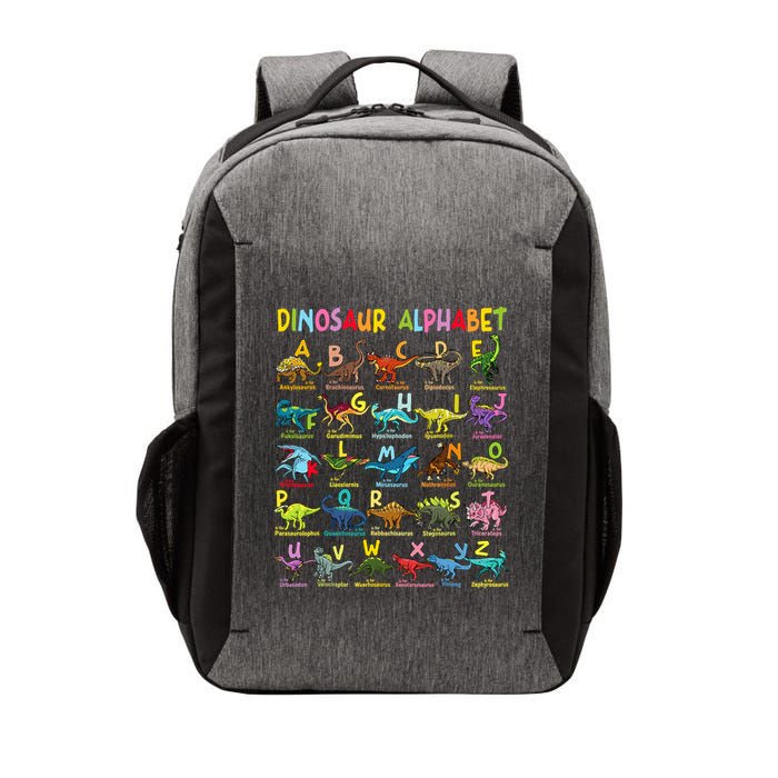 Types Of Dinosaurs Alphabet Az Abc Dino Identification Vector Backpack