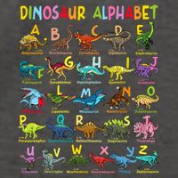Types Of Dinosaurs Alphabet Az Abc Dino Identification Vector Backpack