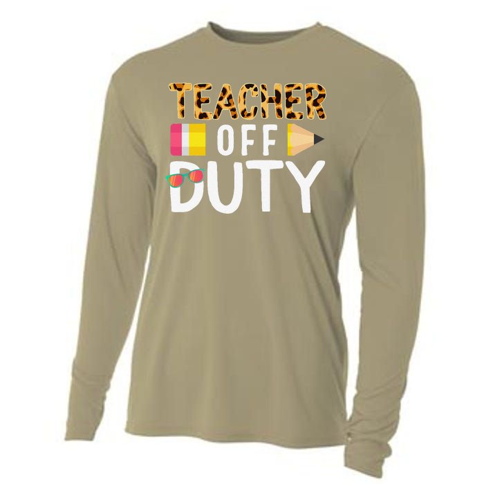 Teacher Off Duty Happy Last Day Of School Teacher Summer Cute Cooling Performance Long Sleeve Crew