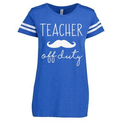 Teacher Off Duty Last Day Of School Mustache Enza Ladies Jersey Football T-Shirt