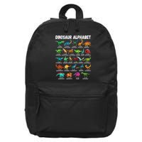 Types Of Dinosaurs Alphabet A Z Abc Dino Identification 16 in Basic Backpack