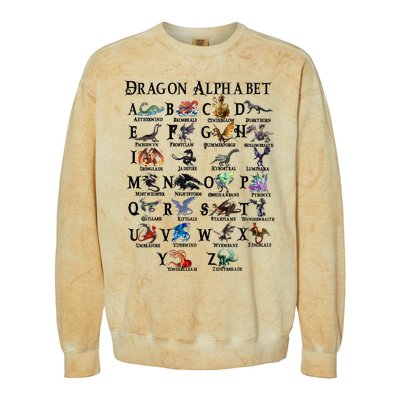 Types Of Dragons Alphabet Az Abc Dragon Identification Colorblast Crewneck Sweatshirt