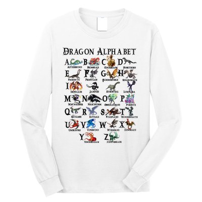 Types Of Dragons Alphabet Az Abc Dragon Identification Long Sleeve Shirt