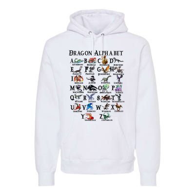 Types Of Dragons Alphabet Az Abc Dragon Identification Premium Hoodie