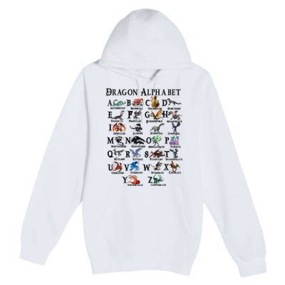 Types Of Dragons Alphabet Az Abc Dragon Identification Premium Pullover Hoodie