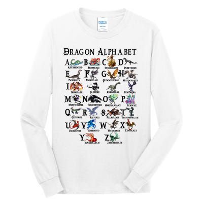 Types Of Dragons Alphabet Az Abc Dragon Identification Tall Long Sleeve T-Shirt