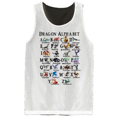 Types Of Dragons Alphabet Az Abc Dragon Identification Mesh Reversible Basketball Jersey Tank