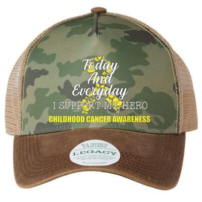 Today Everyday I Support My Hero Childhood Cancer Legacy Tie Dye Trucker Hat