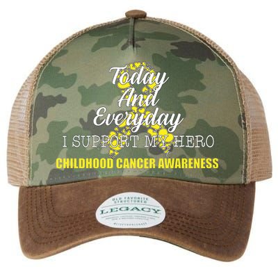 Today Everyday I Support My Hero Childhood Cancer Legacy Tie Dye Trucker Hat