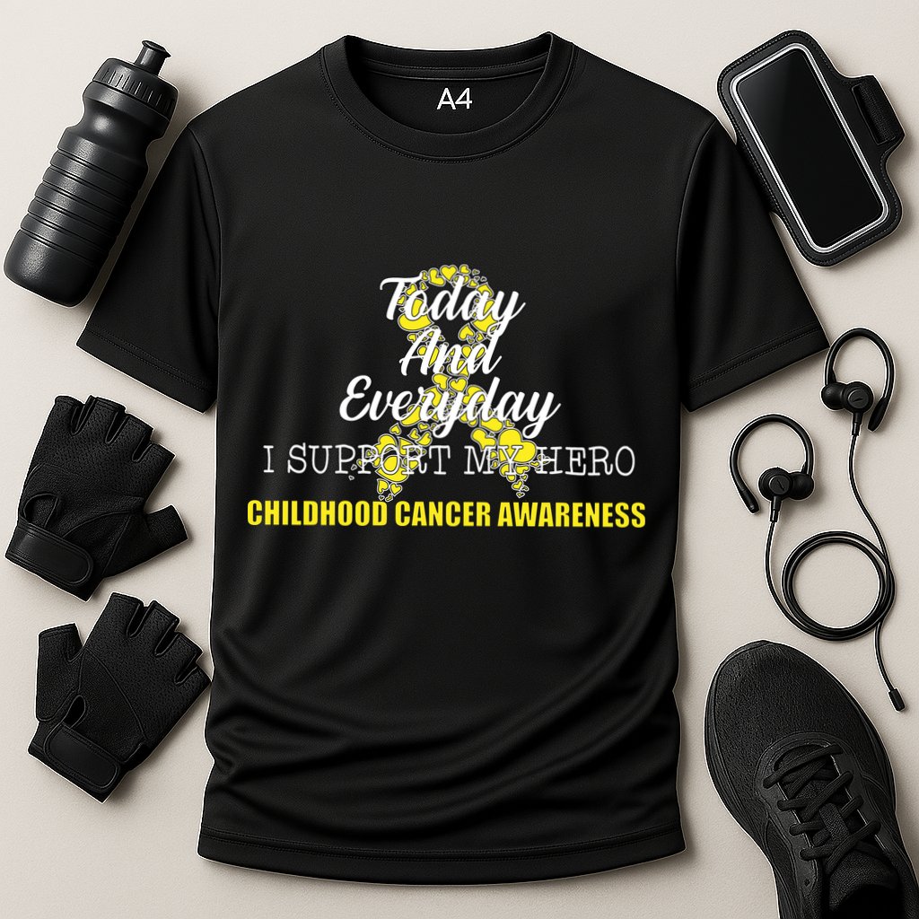 Today Everyday I Support My Hero Childhood Cancer Cooling Performance Crew T-Shirt