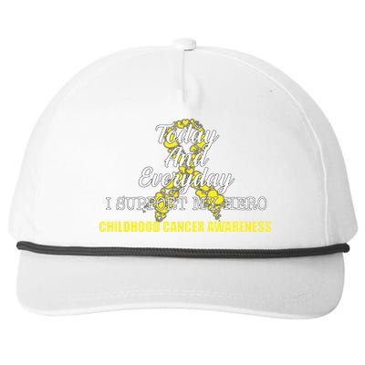 Today Everyday I Support My Hero Childhood Cancer Snapback Five-Panel Rope Hat