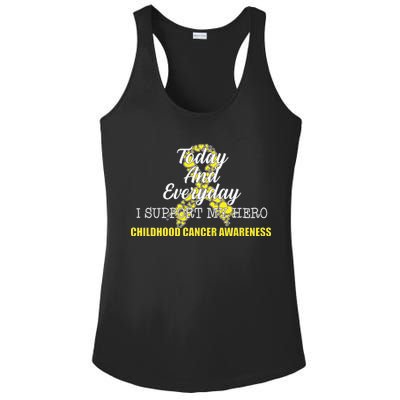 Today Everyday I Support My Hero Childhood Cancer Ladies PosiCharge Competitor Racerback Tank