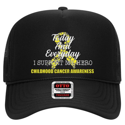 Today Everyday I Support My Hero Childhood Cancer Trucker Hat