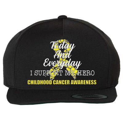 Today Everyday I Support My Hero Childhood Cancer Wool Snapback Cap