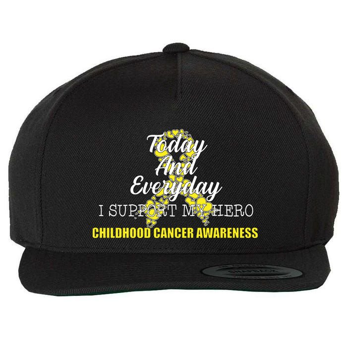 Today Everyday I Support My Hero Childhood Cancer Wool Snapback Cap