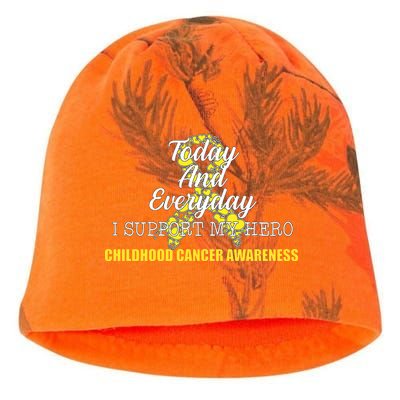 Today Everyday I Support My Hero Childhood Cancer Kati - Camo Knit Beanie