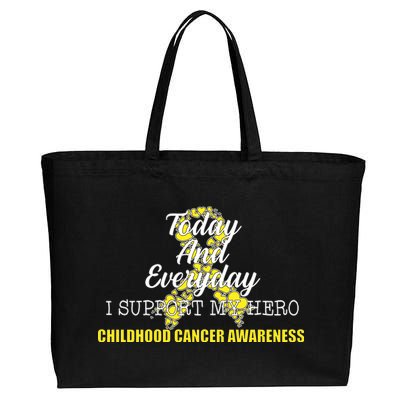 Today Everyday I Support My Hero Childhood Cancer Cotton Canvas Jumbo Tote