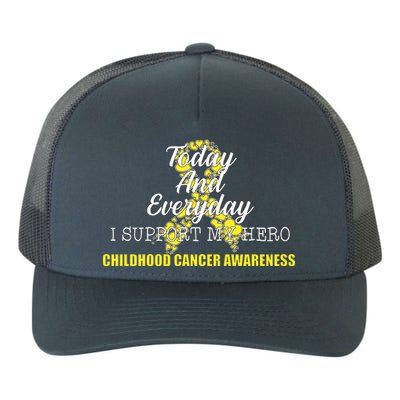 Today Everyday I Support My Hero Childhood Cancer Yupoong Adult 5-Panel Trucker Hat