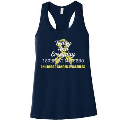 Today Everyday I Support My Hero Childhood Cancer Women's Racerback Tank