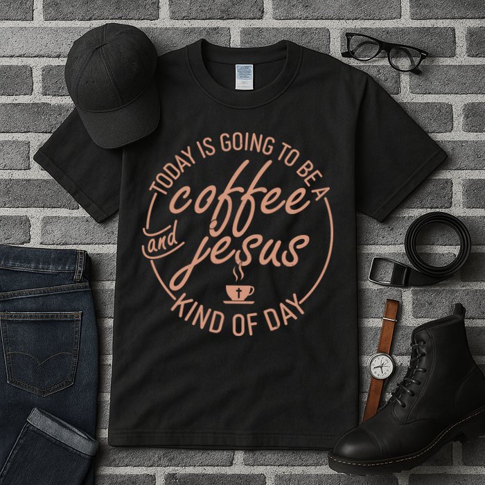 Today Is Going To Be A Coffee And Jesus Kind Of Day Tall T-Shirt