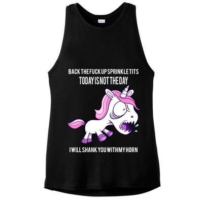 Today Is Not The Day Shank You Unicorn Horn Ladies PosiCharge Tri-Blend Wicking Tank
