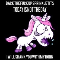 Today Is Not The Day Shank You Unicorn Horn USA-Made Doggie Bandana