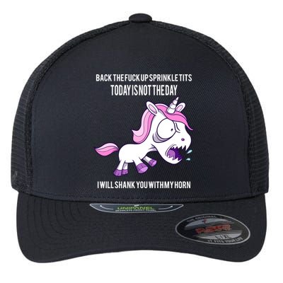 Today Is Not The Day Shank You Unicorn Horn Flexfit Unipanel Trucker Cap