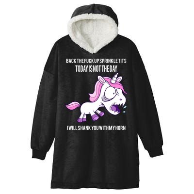 Today Is Not The Day Shank You Unicorn Horn Hooded Wearable Blanket