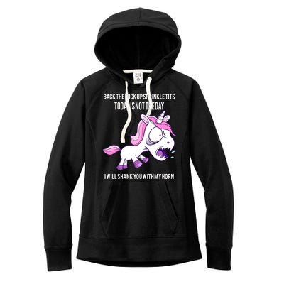 Today Is Not The Day Shank You Unicorn Horn Women's Fleece Hoodie