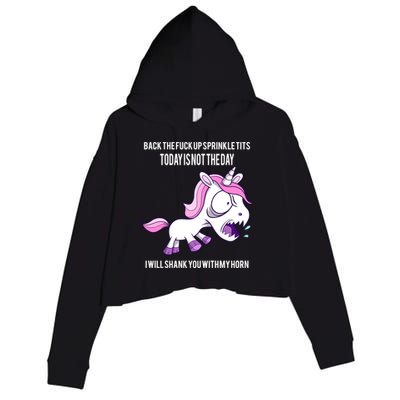 Today Is Not The Day Shank You Unicorn Horn Crop Fleece Hoodie